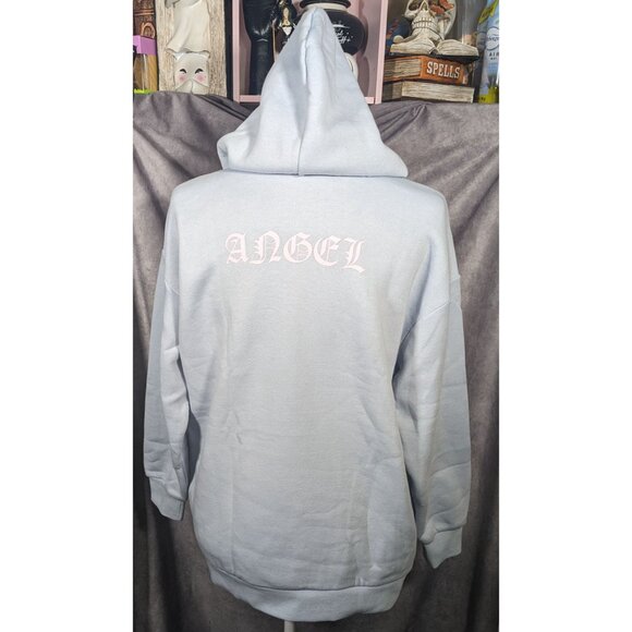 Precious Moments Angel Light Blue Super Soft Oversized Hoodie Size Small - Picture 10 of 10